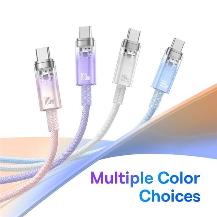 BASEUS - Baseus USB-C till USB-A kabel 2m 100W - Lila