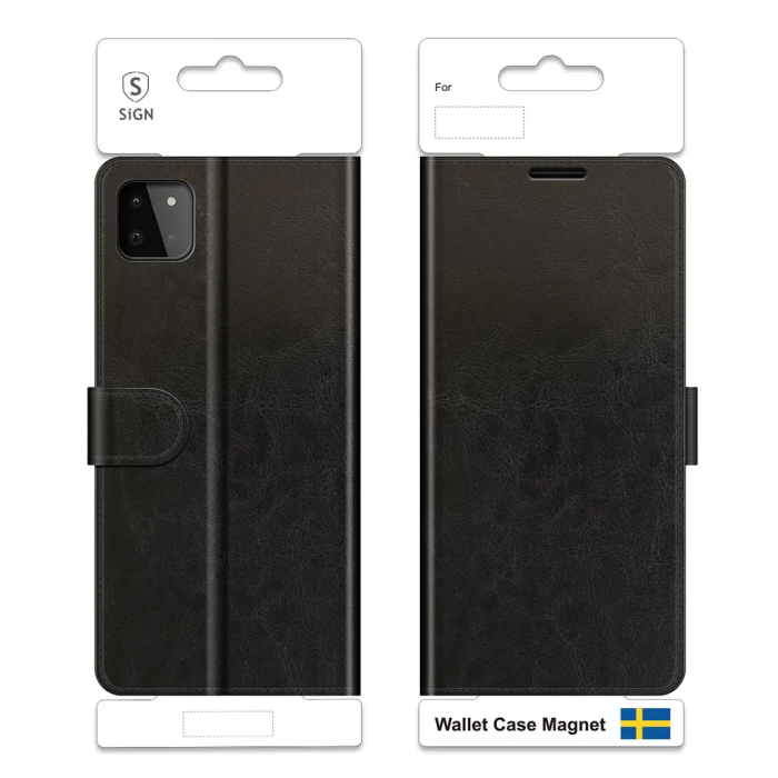SiGN - SiGN Plånboksfodral för Samsung Galaxy A22 5G - Svart