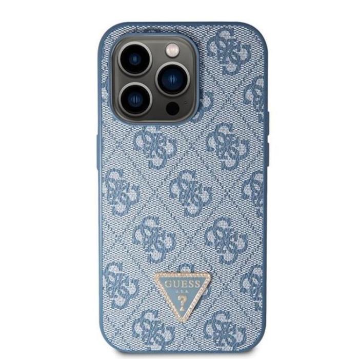 Guess - Guess iPhone 15 Pro Max Mobilskal Crossbody Metall Logo Blå