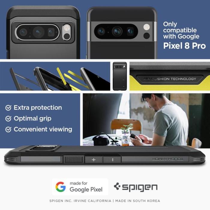 Spigen - Spigen Google Pixel 8 Pro Mobilskal Tough Armor - Svart
