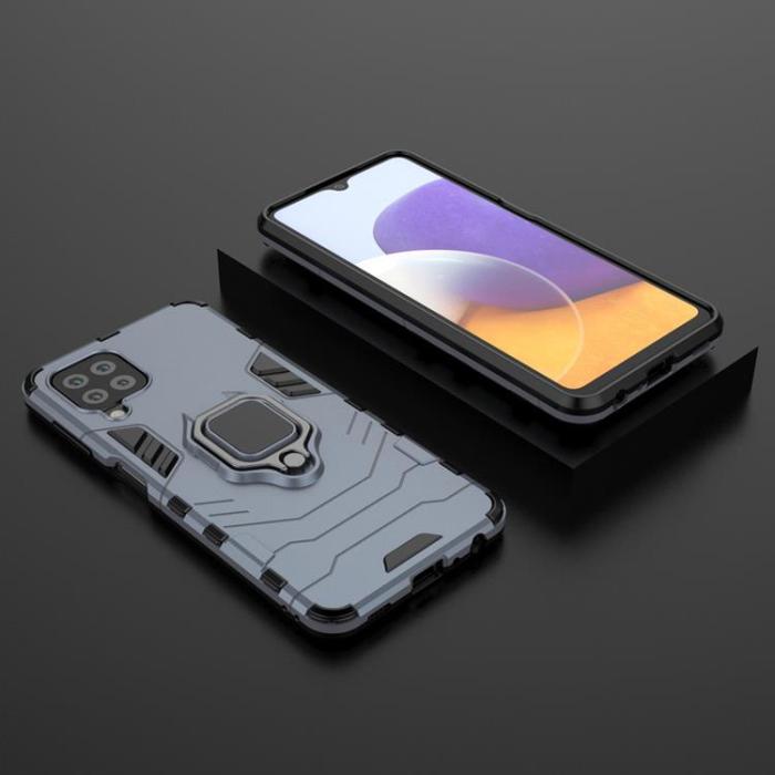 OEM - Galaxy A22 4G Mobilskal Ring Armor Kickstand - Blå