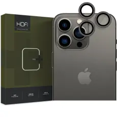 Hofi - Hofi iPhone 14 Pro /Pro Max Kameralinsskydd i H&auml;rdat Glas Camring Pro+ - Svart