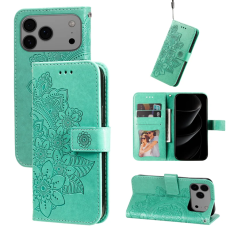 A-One Brand - iPhone 17 Pro Max Plånboksfodral Floral Pattern - Grön