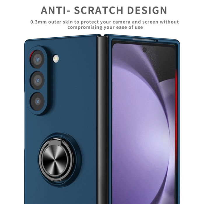 A-One Brand - Galaxy Z Fold7 Mobilskal Rotatable Ring Kickstand - Mörkblå