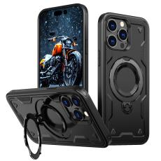 N/A - Mobilskal till iPhone 14 Pro Plast Milit&auml;rt Skydd Med St&auml;ll - Svart