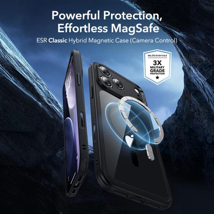 ESR - ESR iPhone 17 Pro Mobilskal Magsafe Classic Hybird - Clear/Svart