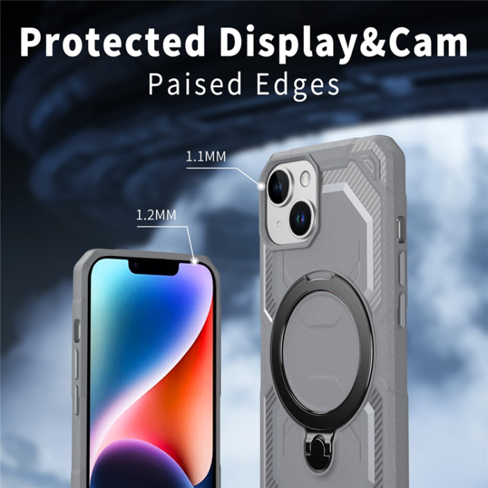 A-One Brand - iPhone 14 / 13 Mobilskal MagSafe Kickstand TPU + PC - Grå
