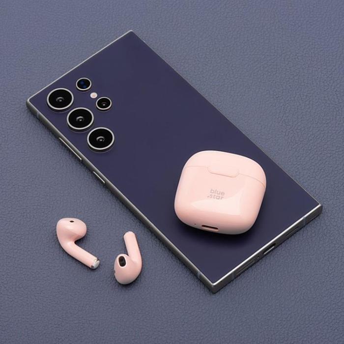 Blue Star - Blue Star Trådlösa In-Ear Hörlurar Bluetooth TWS FI7 - Rosa