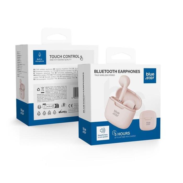 Blue Star - Blue Star Trådlösa In-Ear Hörlurar Bluetooth TWS FI7 - Rosa