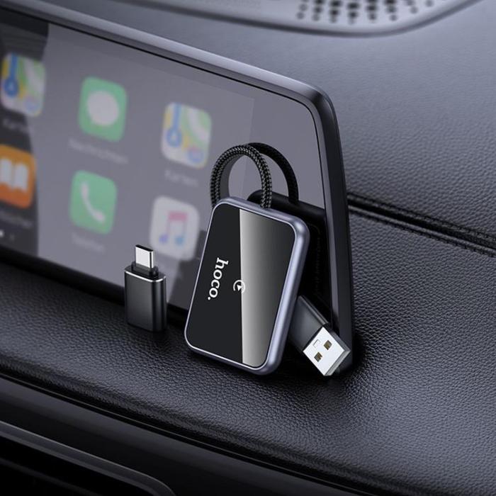 A-One Brand - Hoco CarPlay Trådlös Adapter USB A - USB C HU1 - Svart