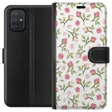 Gustaf - Pl&aring;nboksfodral till Samsung Galaxy A71 med Blommigt