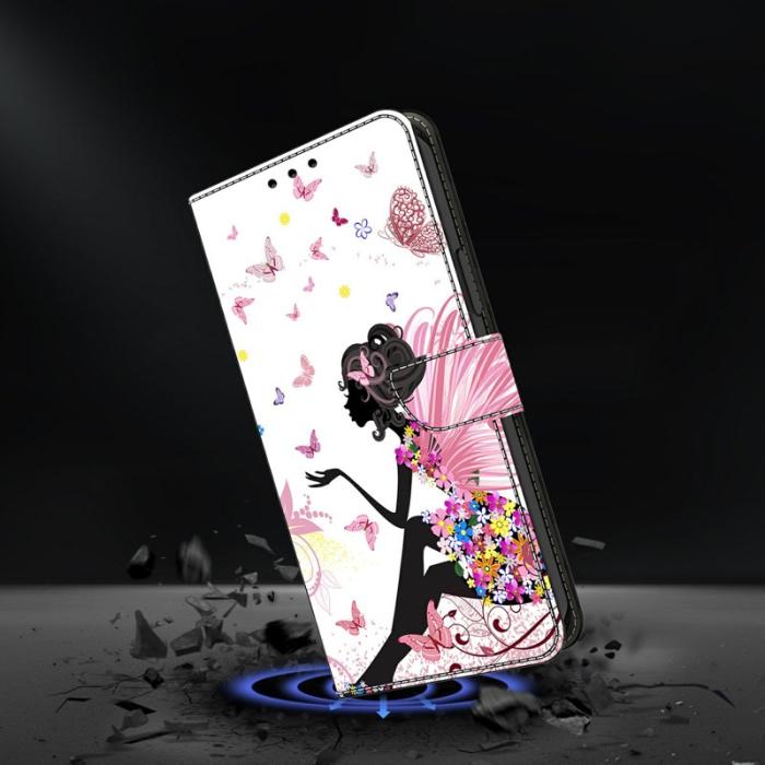 OEM - Samsung Galaxy A57 Plånboksfodral Konstläder Mönstertryck - Vit