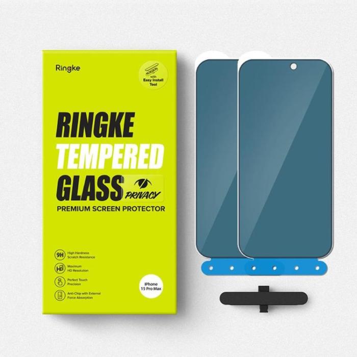 Ringke - Ringke iPhone 15 Pro Härdat Glas Skärmskydd Privacy