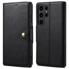 DENIOR - DENIOR Samsung Galaxy S24 Ultra Pl&aring;nboksfodral Konstl&auml;der Svart