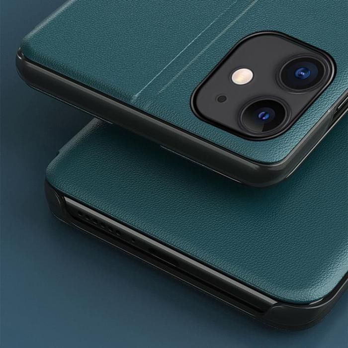Ruhtel - Eco Läder View Fodral iPhone 13 Mini - Grön