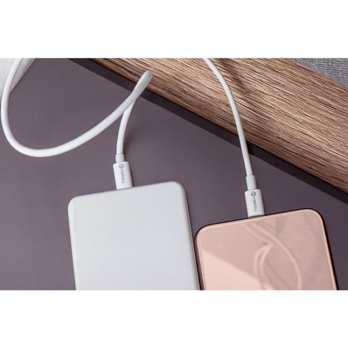 Forcell - FORCELL USB-C till USB-C kabel 1m QC4.0 5A/20V PD100W - Vit