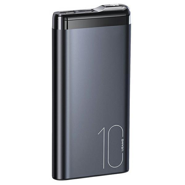 USAMS Powerbank 10000mAh 2xUSB-A Med LED Display - Grå | 505295 | AlltMobil