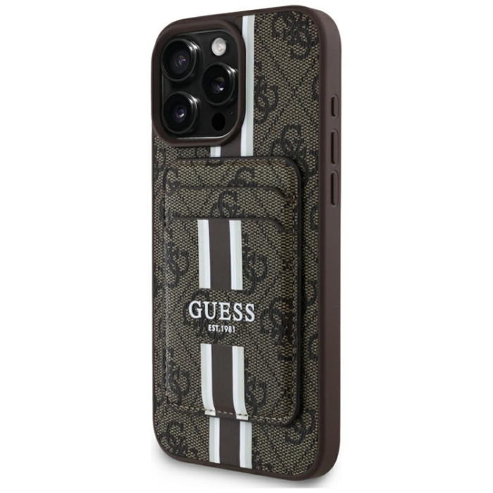 Guess - Guess iPhone 16 Pro Max Mobilskal Magsafe Korthållare Stripes