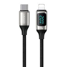 USAMS - USAMS Fl&auml;tad kabel U78 USB-C&ndash;Lightning LED 1,2m (US-SJ545) - Vit