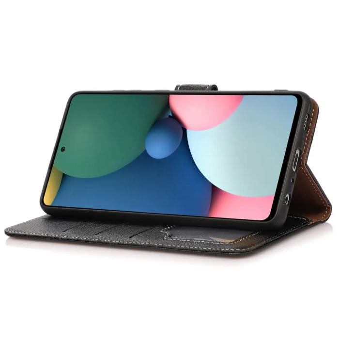 Taltech - Galaxy Xcover 6 Pro Plånboksfodral Litchi - Svart