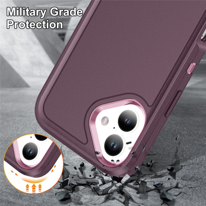 A-One Brand - iPhone 17 Mobilskal Kickstand Silikon - Lila/Rosa