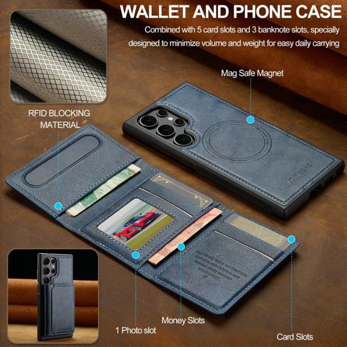 LC.imeeke - LC.IMEEKE Mobilskal för Samsung Galaxy S26 Ultra Magnetiskt Konstläder - Blå