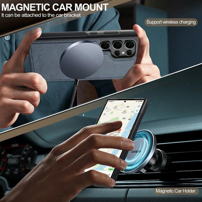 LC.imeeke - LC.IMEEKE Mobilskal för Samsung Galaxy S26 Ultra Magnetiskt Konstläder - Blå