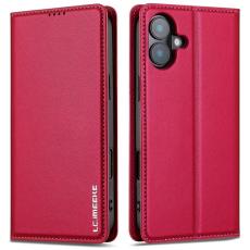 LC.imeeke - LC.IMEEKE iPhone 17 Plånboksfodral PU Läder - Röd