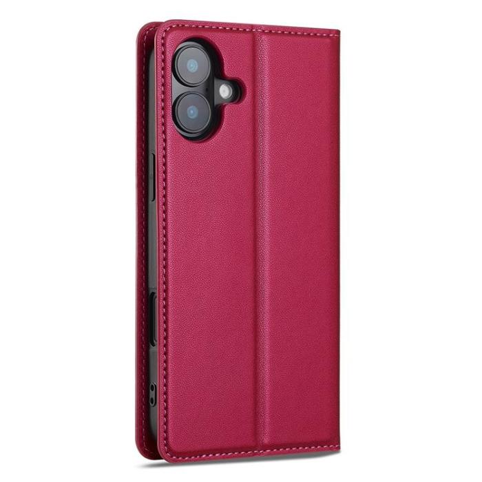 LC.imeeke - LC.IMEEKE iPhone 17 Plånboksfodral PU Läder - Röd
