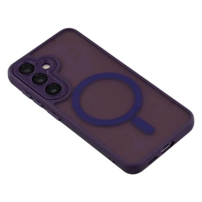 WANLONFENG - WANLONFENG Mobilskal för Samsung Galaxy S26 Magnetiskt Plast med skärmskydd Lila