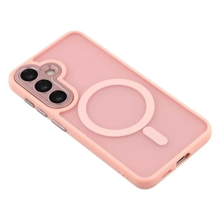 WANLONFENG - WANLONFENG Mobilskal för Samsung Galaxy S26 Magnetiskt Plast med skärmskydd Rosa