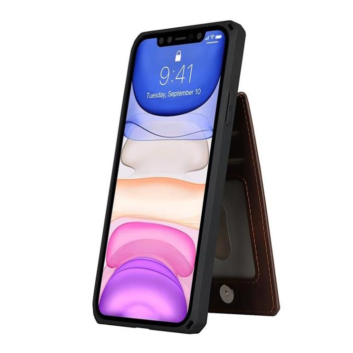 OEM - Skal med Kortplatser till iPhone 11 - Brun