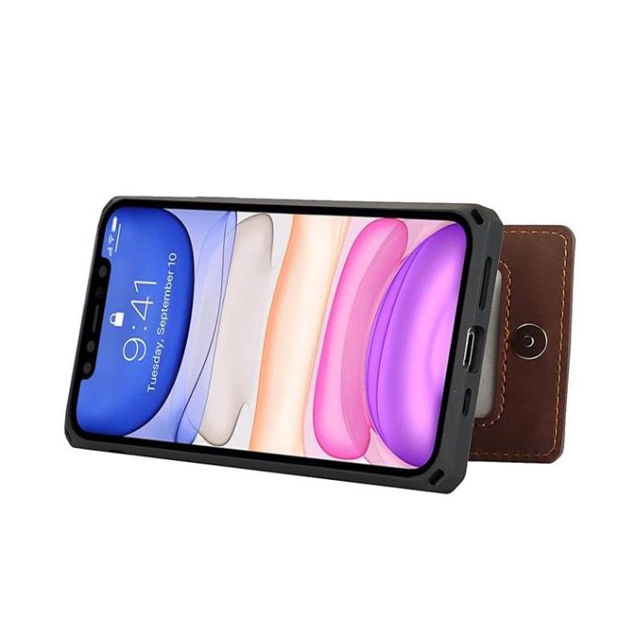 OEM - Skal med Kortplatser till iPhone 11 - Brun