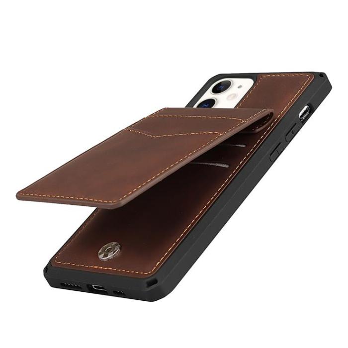 OEM - Skal med Kortplatser till iPhone 11 - Brun