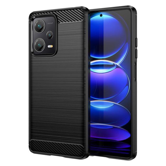 OEM - Xiaomi Redmi Note 12 Pro Plus Mobilskal Carbon Silikon - Svart
