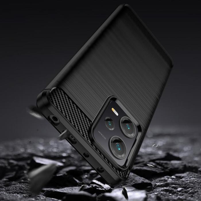 OEM - Xiaomi Redmi Note 12 Pro Plus Mobilskal Carbon Silikon - Svart