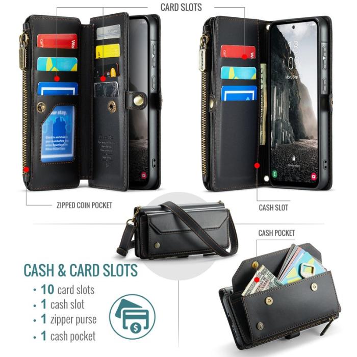Caseme - CASEME Plånboksfodral Konstläder för Samsung Galaxy A17 5G - Svart