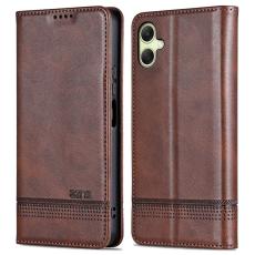 AZNS - AZNS Samsung Galaxy A06 Pl&aring;nboksfodral Konstl&auml;der - Brun