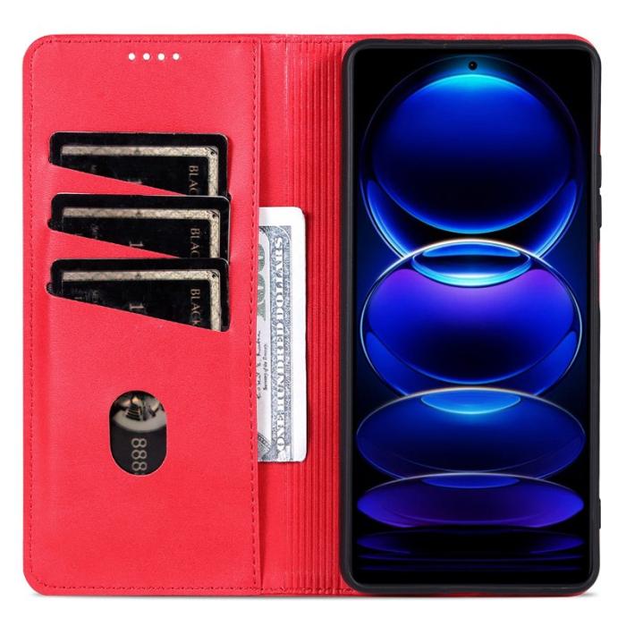 AZNS - AZNS Samsung Galaxy A06 Plånboksfodral Konstläder - Röd