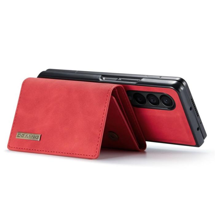 DG.MING - DG.MING Konstläder Plånboksfodral Samsung Galaxy Z Fold3 5G Röd