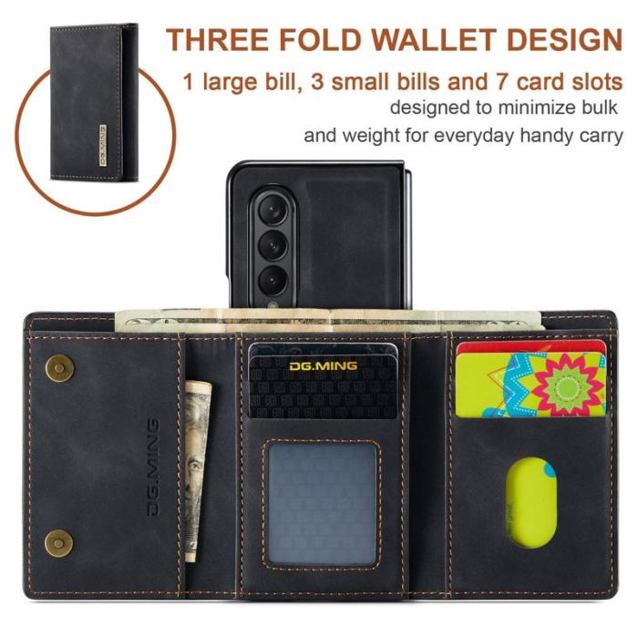 DG.MING - DG.MING Plånboksfodral till Samsung Galaxy Z Fold3 5G - Svart