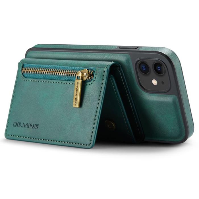 DG.MING - DG.MING iPhone 11 Konstläder Plånboksfodral med kortfickor - Grön