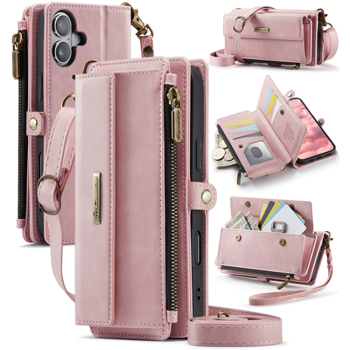 Caseme - CASEME iPhone 17 Plånboksfodral Zipper RFID C39 - Rosa