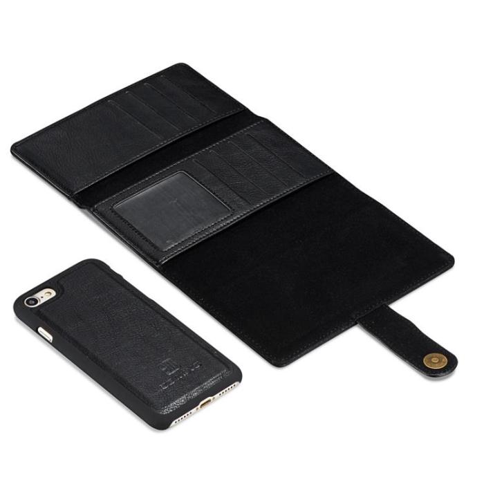 DG.MING - DG.MING Flera Kortplatser Läder Plånboksfodral iPhone 12 Pro Max - Svart