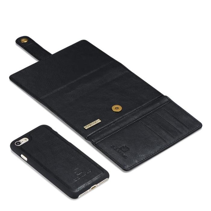 DG.MING - DG.MING Flera Kortplatser Läder Plånboksfodral iPhone 12 Pro Max - Svart