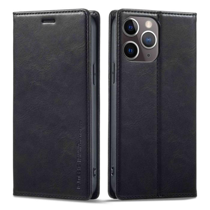 LC.imeeke - LC.IMEEKE iPhone 11 Pro Max Plånboksfodral i Konstläder - Svart