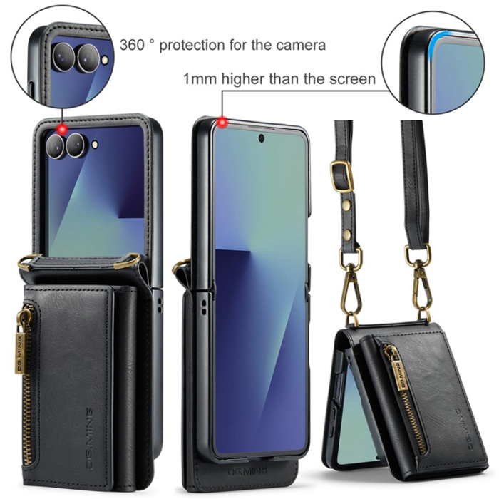 DG.MING - DG.MING Galaxy Z Flip 7 Mobilskal RFID Blocking M5 - Svart