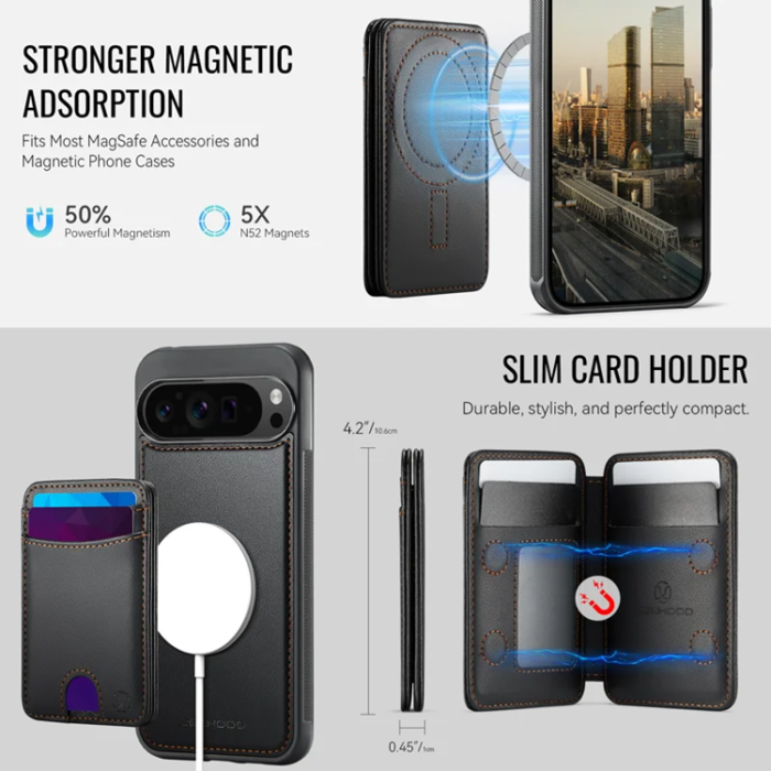 OEM - JEEHOOD Google Pixel 10 Pro XL Fodral KonstLäder - Svart