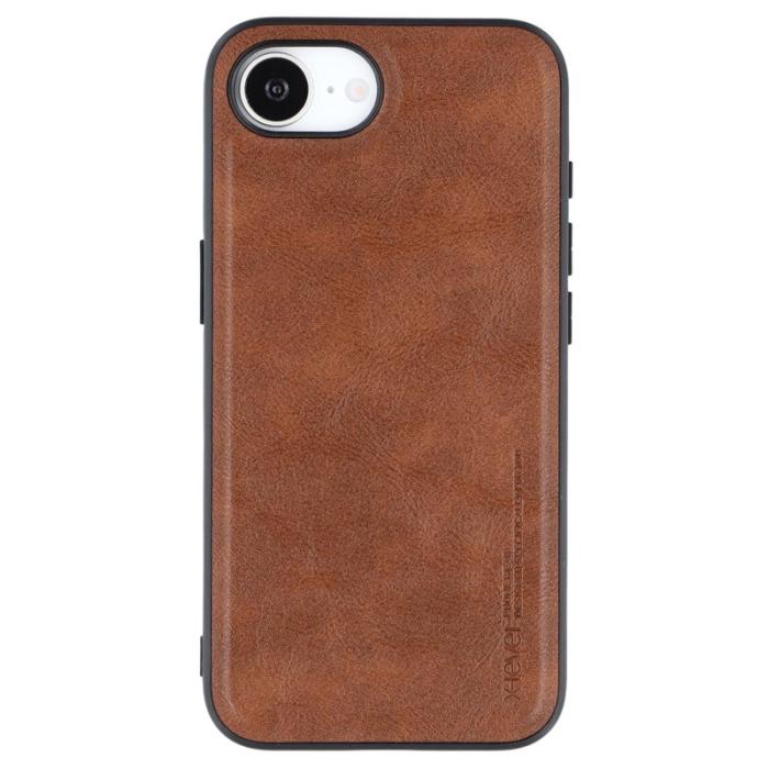 X-Level - X-LEVEL Bojue-3 Mobilskal till iPhone 16e Läderbelagt PC+TPU Brun