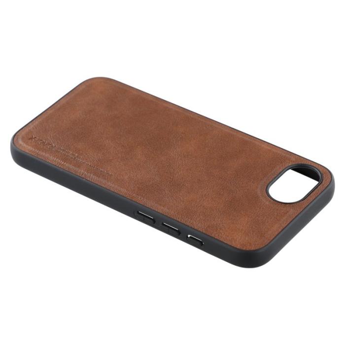 X-Level - X-LEVEL Bojue-3 Mobilskal till iPhone 16e Läderbelagt PC+TPU Brun